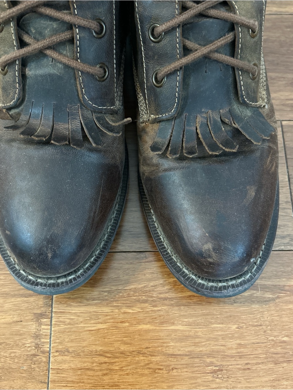 Women’s Laredo Brown Leather Lace-Up Boots - Picture 2 of 4